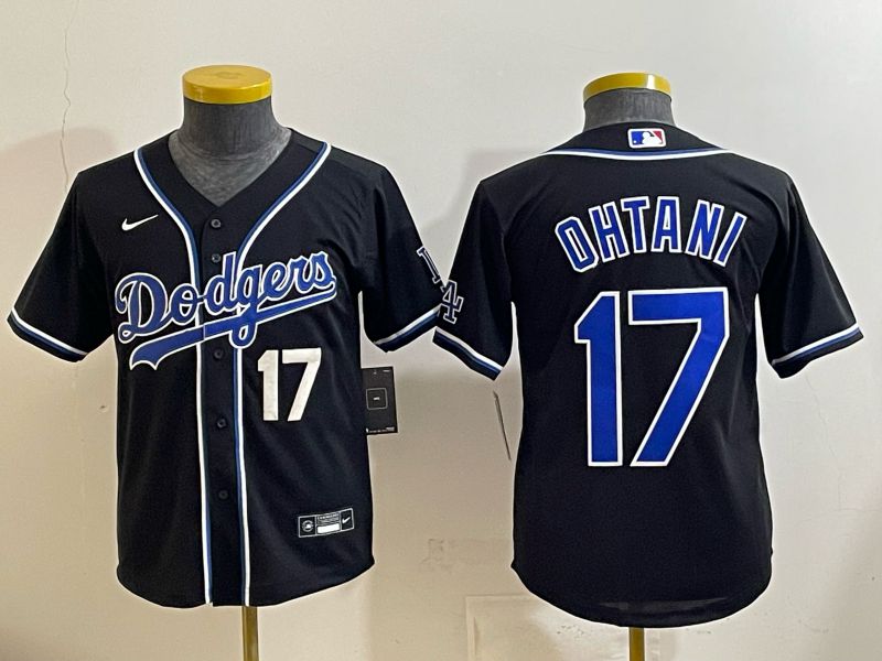 Youth 2025 Los Angeles Dodgers #17 Ohtani Black Game Nike MLB Jersey style 004